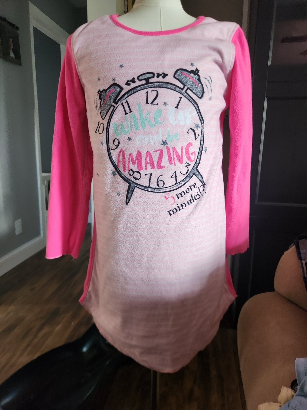 Sleep On It Girls Pink & Hot Pink Alarm Clock Nightgown